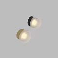 Modern Round Wall Light With Metal Frame And Textured Transparent Warm Light Shade