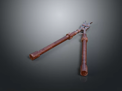 Vintage Rustic Lighting Combination With Wooden And Metal Elements For Home Decor 3d model