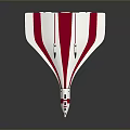 Red And White Modern Futuristic Aircraft Model With Sleek Aerodynamic Tailless Design