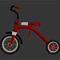 Red Children's Tricycle With Black Handlebar White Seat And Wheels