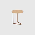 Minimalist Round Coffee Table with Light Wooden Top and Dark Metal Legs Design