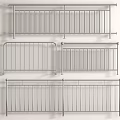 Modern Metal Railings With Vertical Bars And Horizontal Top Bottom Rails Design