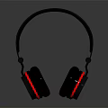 JBL Brand Black Over Ear Headphones With Red Accent Strips Design