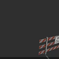 Red And White Striped Road Barrier With Road Closed Sign For Traffic Control