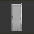White Open Door With Metal Doorknob And Simple Door Frame Design