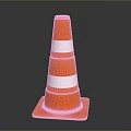 High Visibility Orange Traffic Cone With White Reflective Safety Stripes