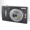 Canon Black Digital Camera Front View With 8X Optical Zoom And Flash 3d model