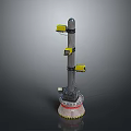 Industrial Tower Equipment with Gray Main Body Yellow Components and Red Base