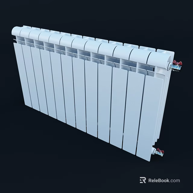 White Modern Heating Radiator with Flat Panel Design for Home Heating System 3d model 