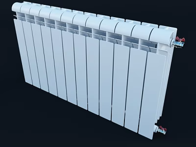 White Modern Heating Radiator with Flat Panel Design for Home Heating System 3d model