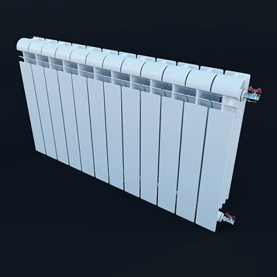 White Modern Heating Radiator with Flat Panel Design for Home Heating System 3d model