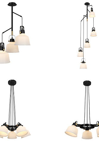 European-style chandelier simple lamp combination 3d model