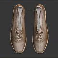 Brown Suede Lace Up Shoes with Contrast Stitching and Leather Sole in Casual Style