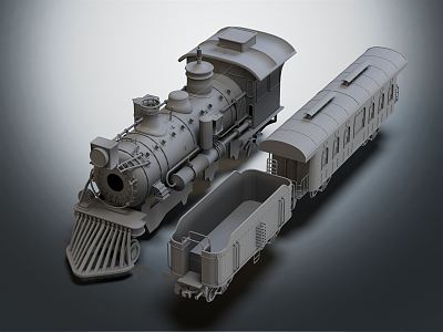 modern train locomotive 3d model