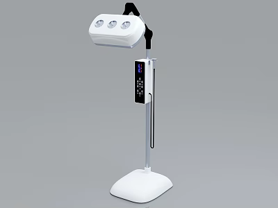 Medical Device Stand with Adjustable Arm Top LED Lights and Control Panel Display Screen 3d model