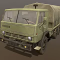 Green Military Cargo Truck With Canvas Covered Bed And Off Road Tires
