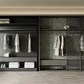 Sleek Modern Wardrobe Design With Open Shelves Hanging Clothes And Drawers