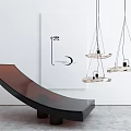 Modern Lounge Chair in Contemporary Interior with Artwork and Pendant Lights