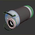 Industrial Cylindrical Equipment With Metal Housing Cooling Vents And Cable Connections