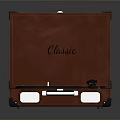 Red Suitcase Turntable Open With Classic Interior And Black Platter
