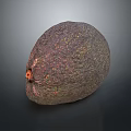 Fresh Ripe Avocado With Dark Green Textured Skin And Brown Stem