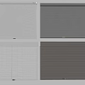 Various Window Blinds In White Gray And Brown With Different Designs 3d model