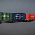railway container wagons 3d model