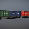 railway container wagons 3d model