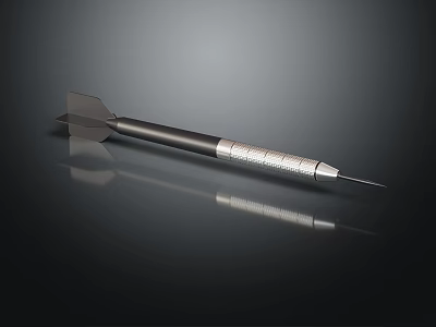 Shiny Metal Dart Weapon With Sharpened Tip And Engraved Patterns On Reflective Surface 3d model