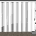 White Blinds Interior With Wooden Floor And Dried Branches In Vases