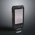 Rugged Smartphone With Large Screen Black Body And Orange Buttons Design 3d model