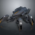 Turret Turntable Railgun Sci-fi Tower Defense Game Tower Defense Sci-fi Turret Game Turret Game Battery 3d model