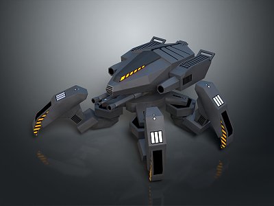 Turret Turntable Railgun Sci-fi Tower Defense Game Tower Defense Sci-fi Turret Game Turret Game Battery 3d model