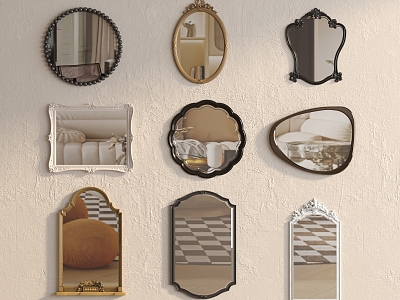 Mirror Decorative Mirror French Mirror Bathroom Mirror 3d model