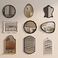 Mirror Decorative Mirror French Mirror Bathroom Mirror 3d model