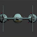 3D Rendered Starfighter With Light Blue Body And Brown Wings Engine Details