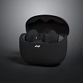 Black Wireless Earbuds With Open Charging Case And Modern Design
