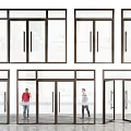 Modern Glass Doors And Windows With Metal Frames And Transparent Panels