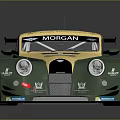 Morgan Green And Beige Race Car With Rear Wing Number 22 Racing Stickers