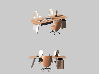 Modern Office Desk and Chair Manager Desk and Chair Boss Chair 3d model