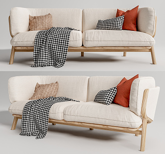 Nordic double sofa 3d model