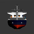 Large Cargo Ship With Multiple Cranes On Deck And Green Blue Hull Structure