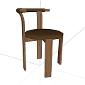 Modern Wooden Dining Chairs With Brown Fabric Seat Cushion And Sturdy Frame