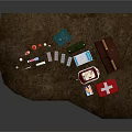 First Aid Kit With Medical Supplies Medications Bandages And Red Cross Box