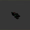 Futuristic Mechanical Sword With Green Glowing Blade Red Gray Body And Advanced Tech Components