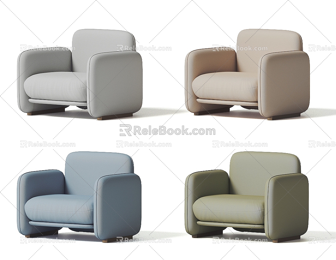 single person sofa leisure sofa sofa chair 3d model