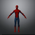 Spider Man Character In Red And Blue Costume With Web Pattern Mask