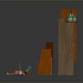 Assorted Wooden Furniture Collection With Shelves Cabinets And Small Decorative Items