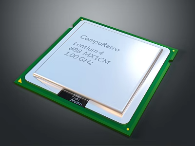 CampuPro Lenium4 Processor Chip With 888 MHz And 100 GHz Technical Specification 3d model