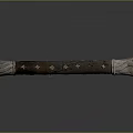 Animal Pattern Decorative Long Object With Shiny Metal Ends And Dark Intricate Design